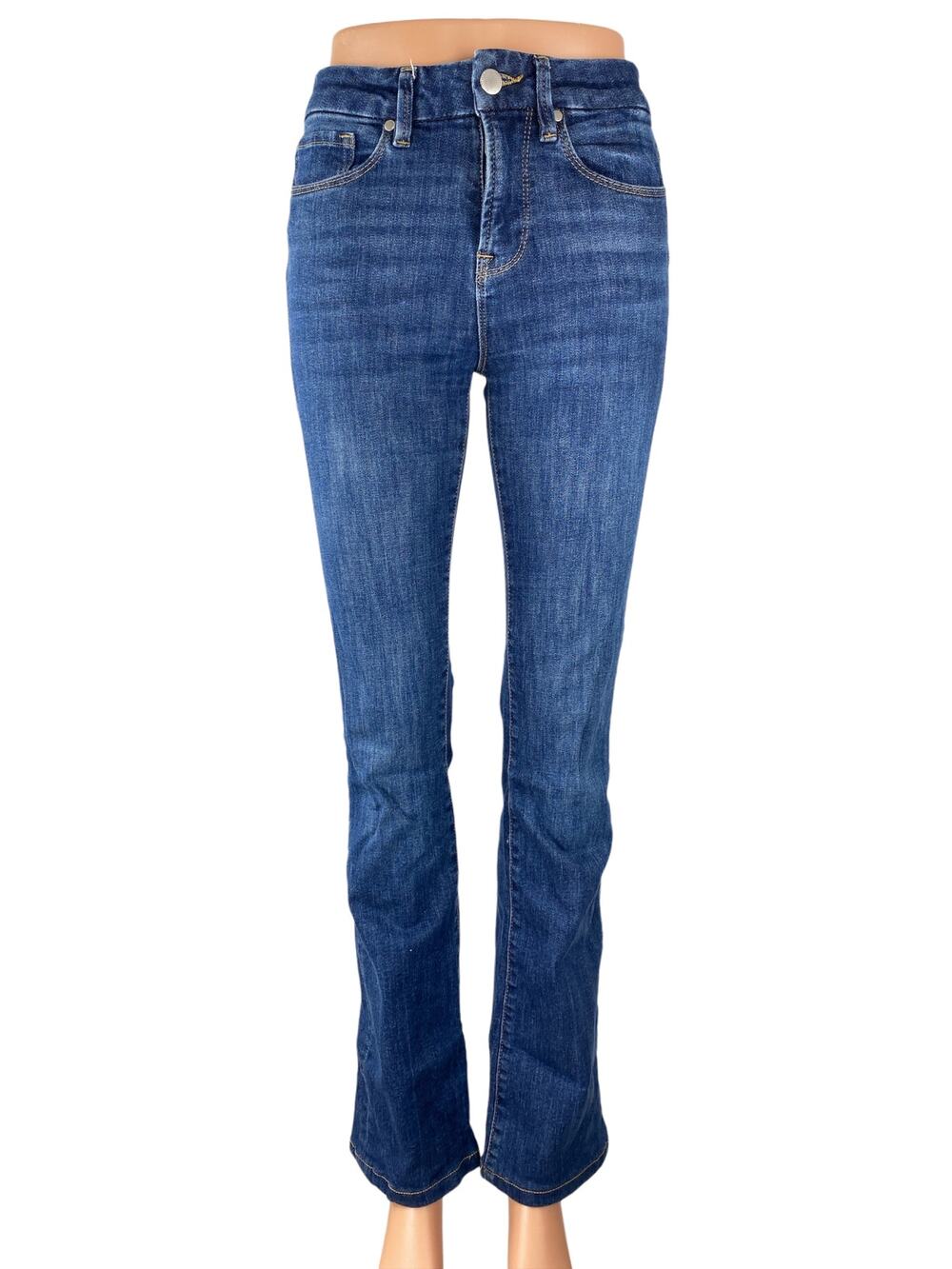 Zara Women's Blue High Waisted Slim Medium Wash Flare Bootcut Denim Jeans Size 2